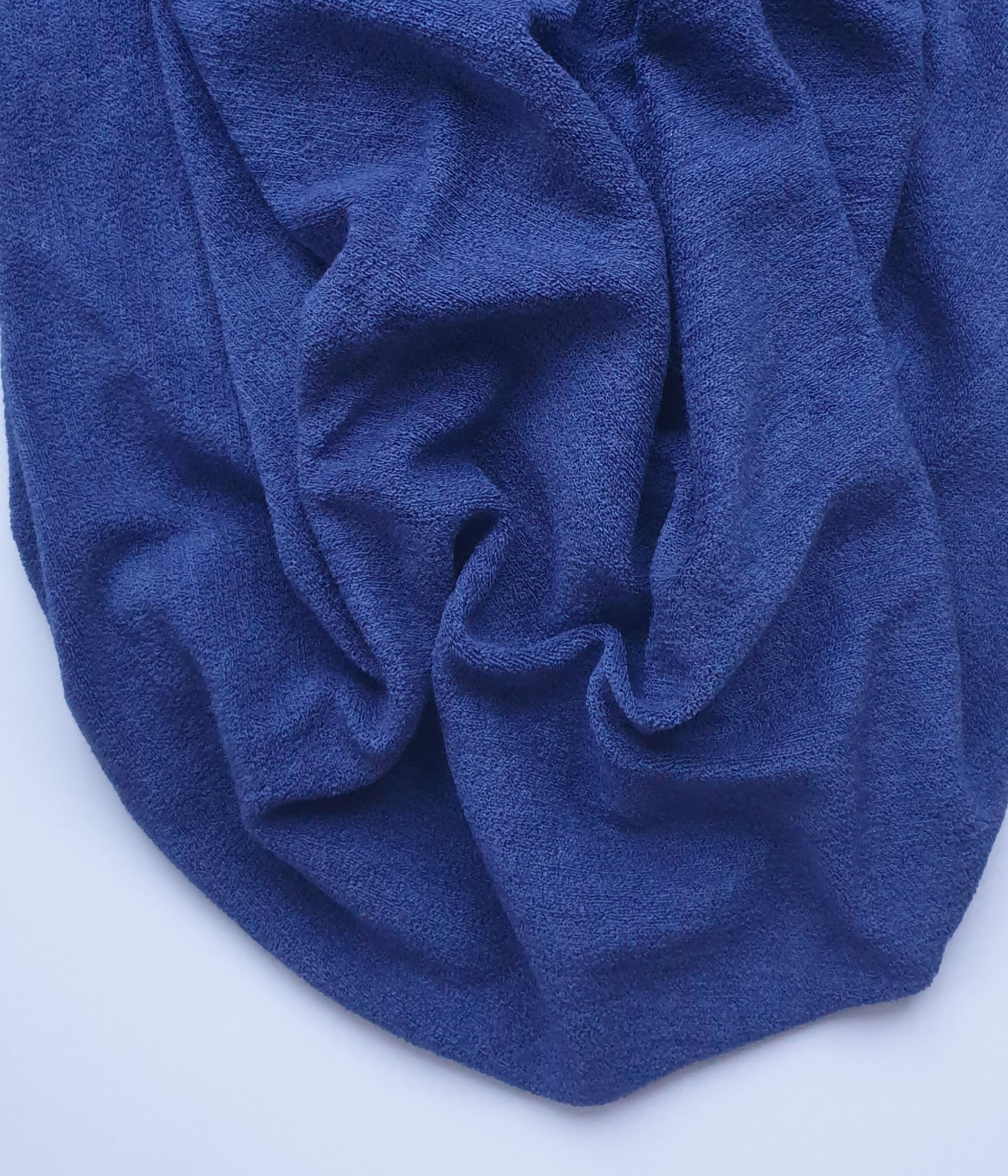 Bio Wolle/Seide Frottee  Jeansblau