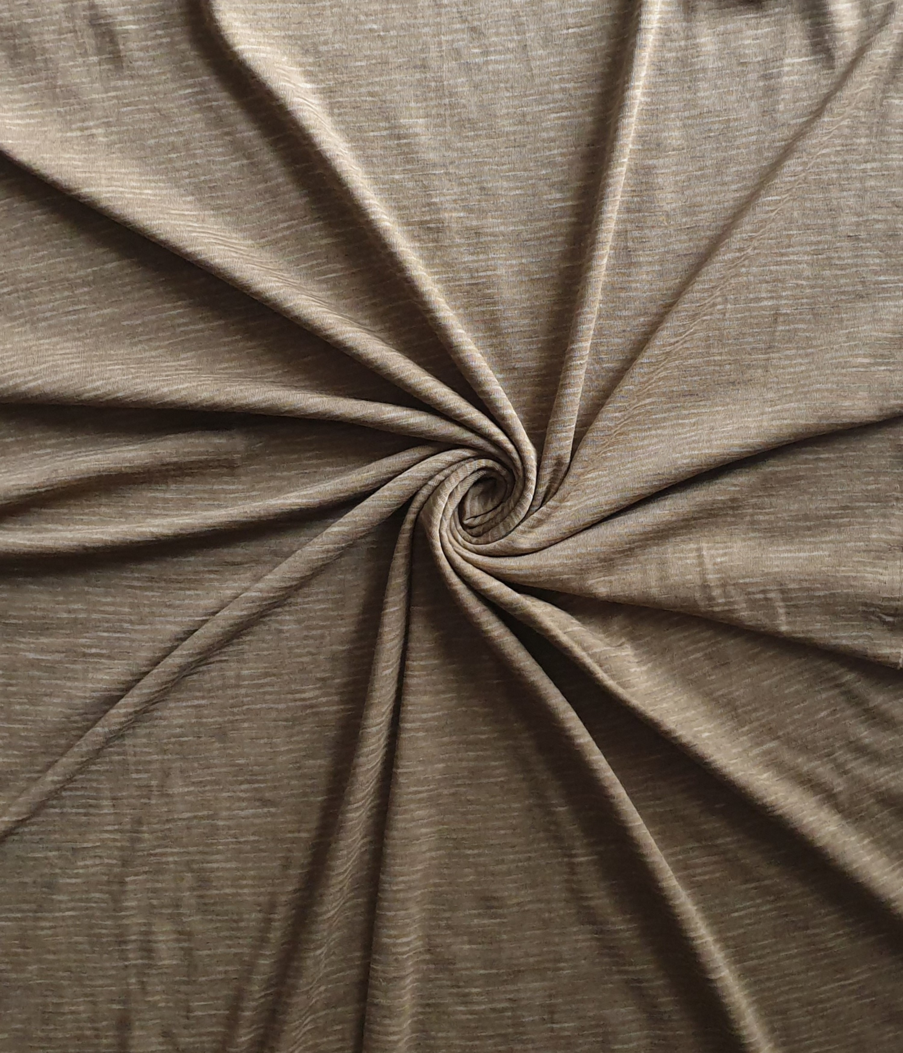 Bio Wolle / Seide Jersey  dunkles Olivengrün/ Grau Melange 