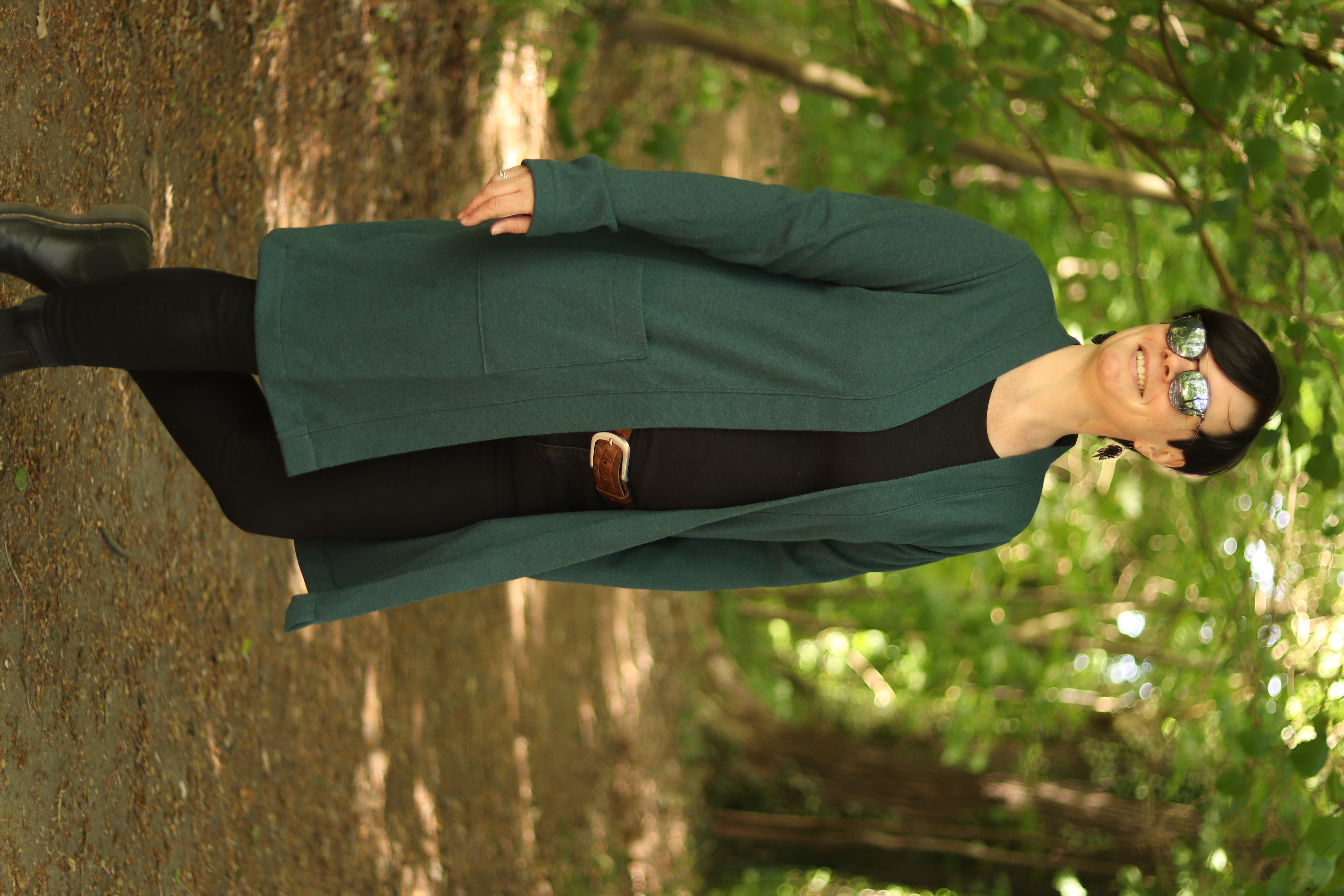 65 cm Merinostrick Flaschengrün 