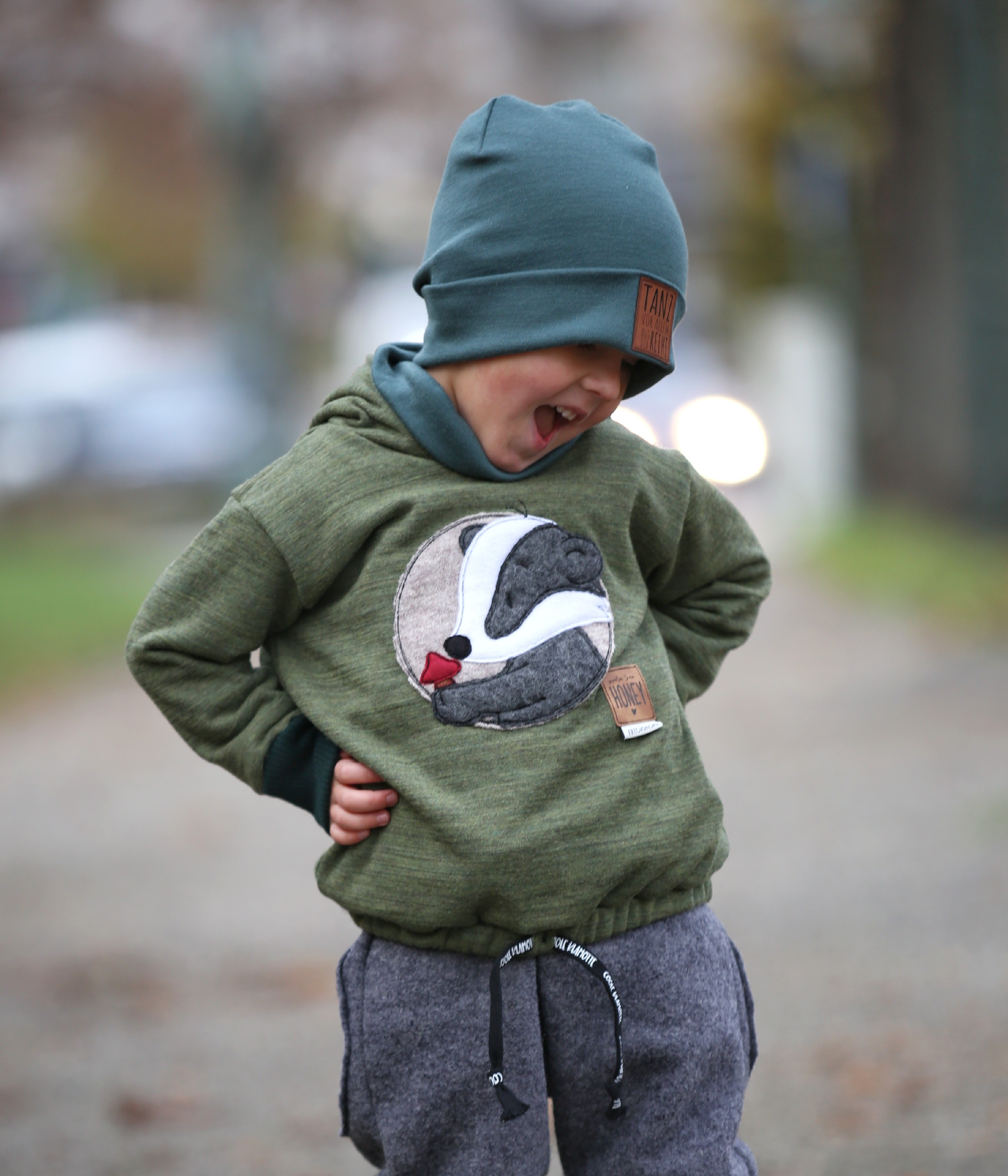 Dickerer Bio Wollfrottee Herbstgrün