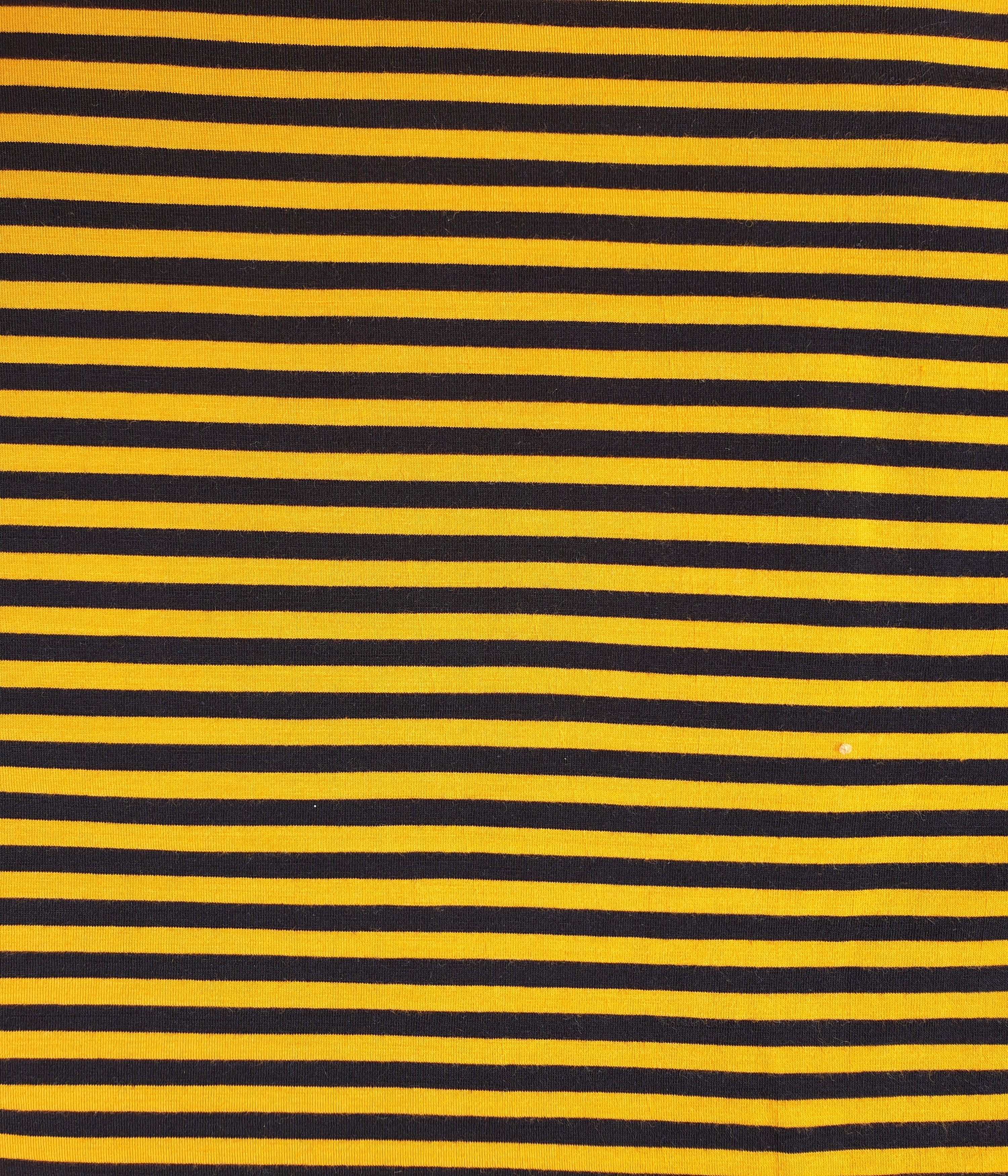 Dickerer Merino Singlejersey Mango / Schwarz gestreift  