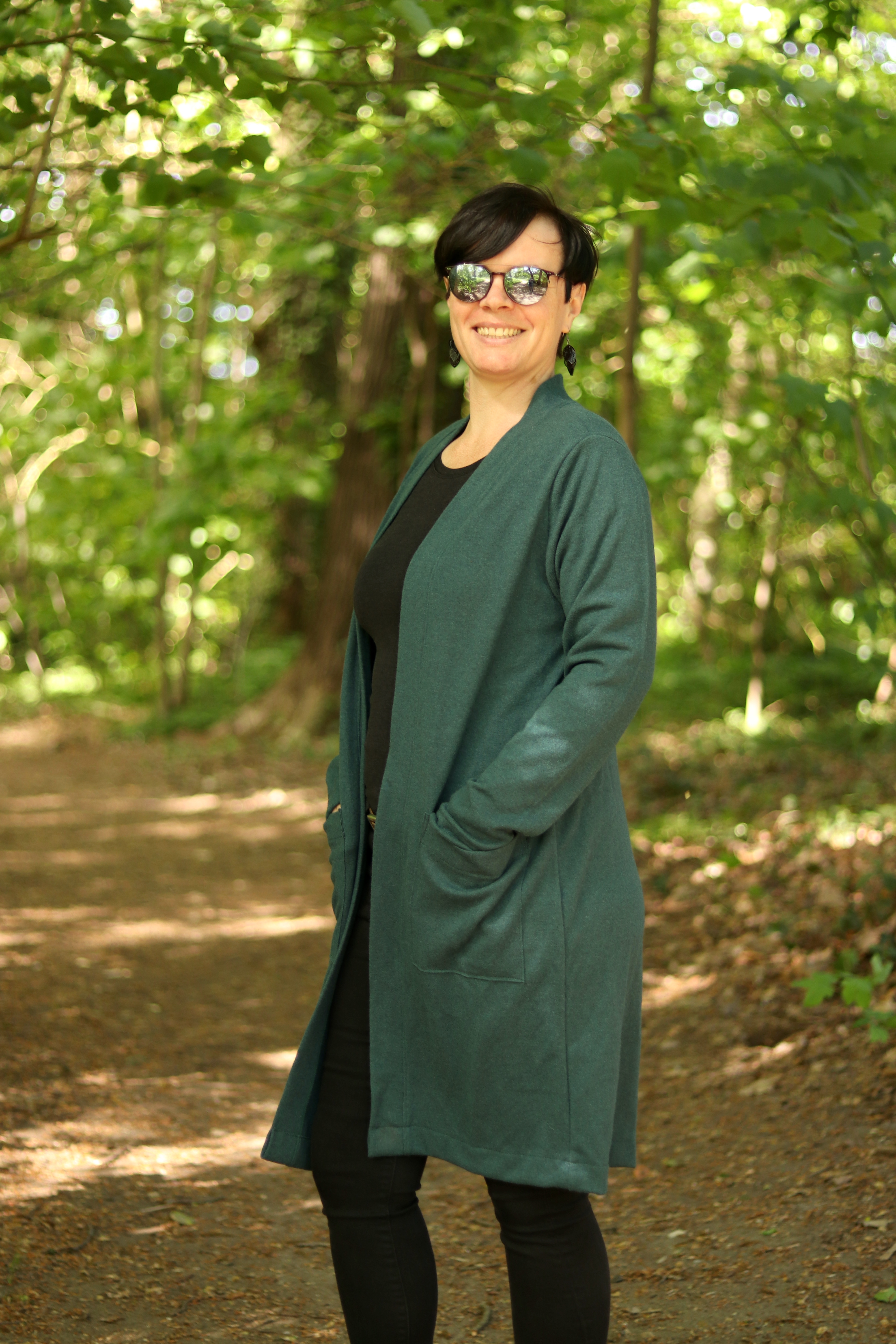 65 cm Merinostrick Flaschengrün 