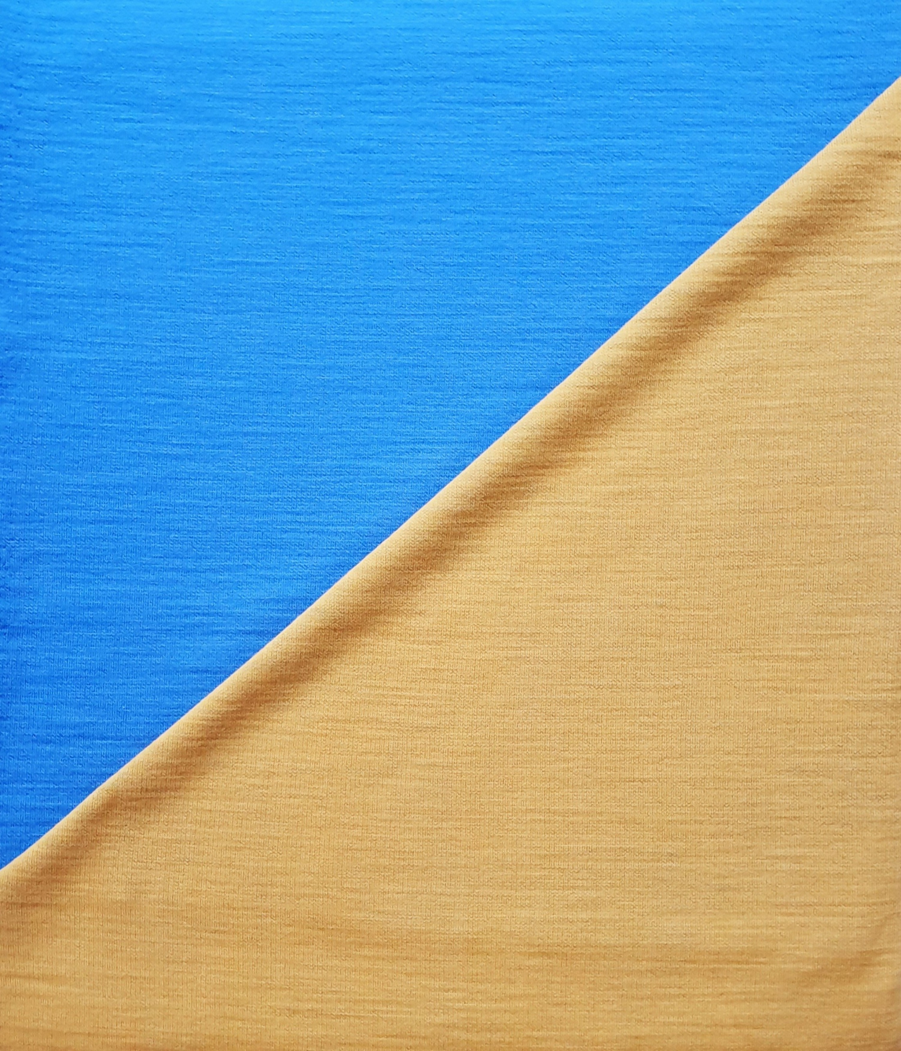 Dickerer Bio Merino Interlock  DUO Himmel / Sonne