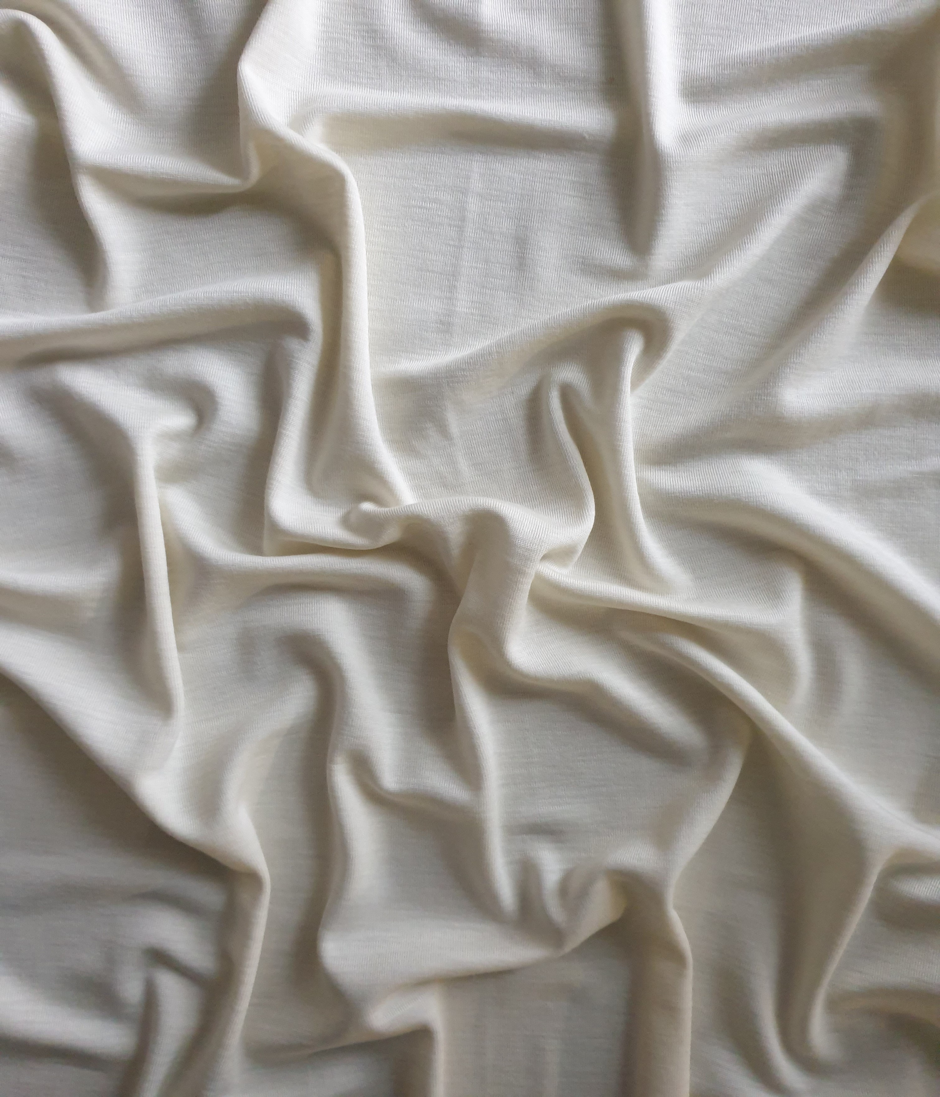 Bio  Wolle / Seide Jersey - Wollweiß ( kbT )