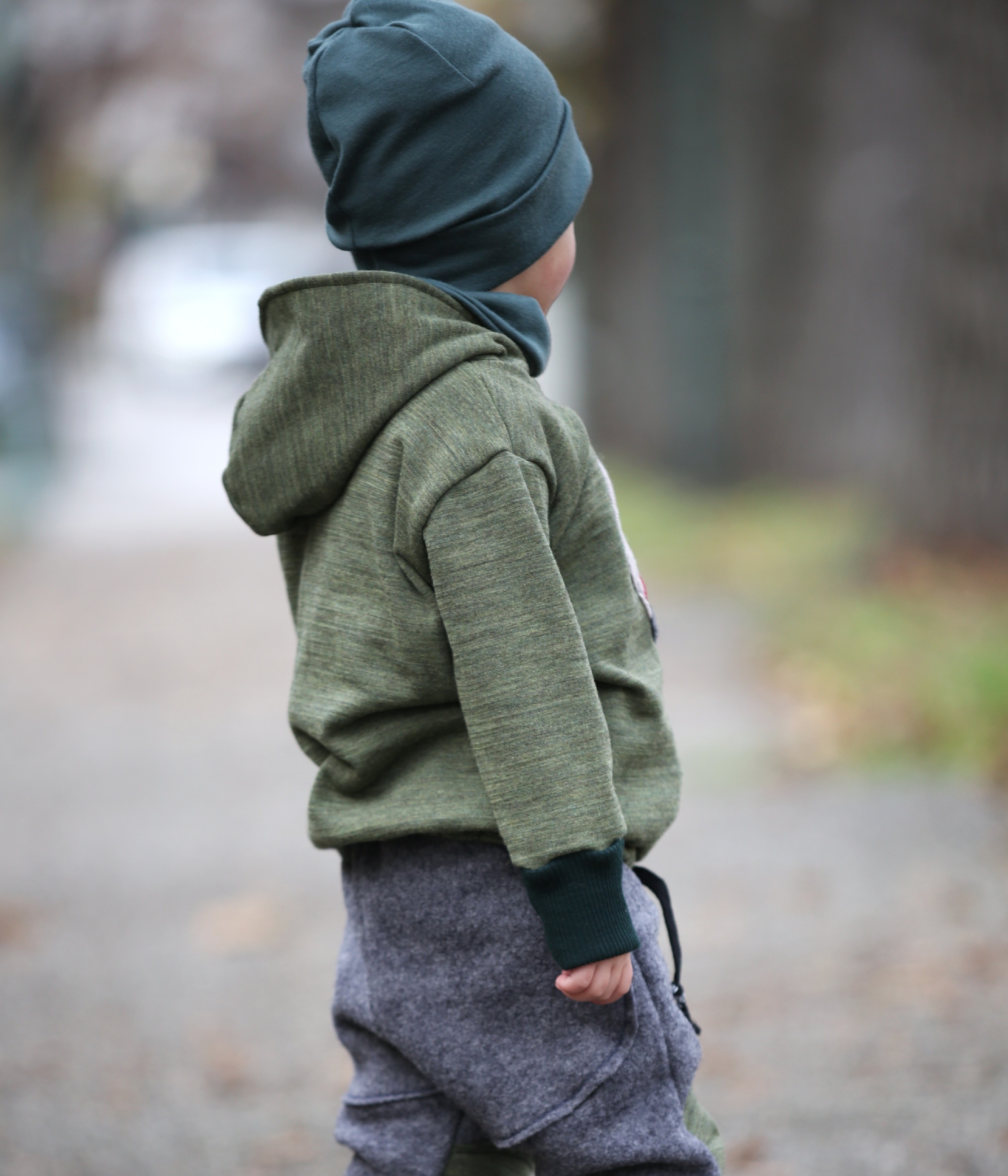 Dickerer Bio Wollfrottee Herbstgrün