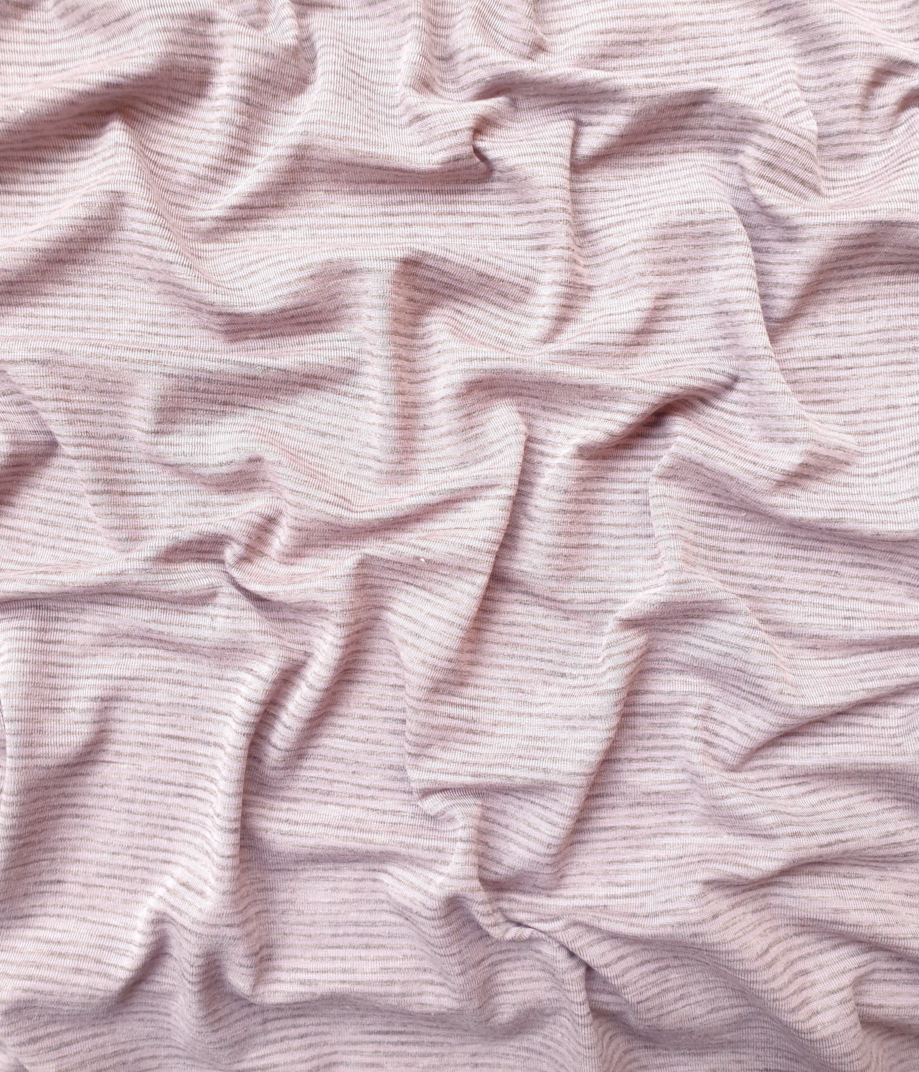 Bio Wolle / Seide Jersey Mandelblüte / Grau Melange